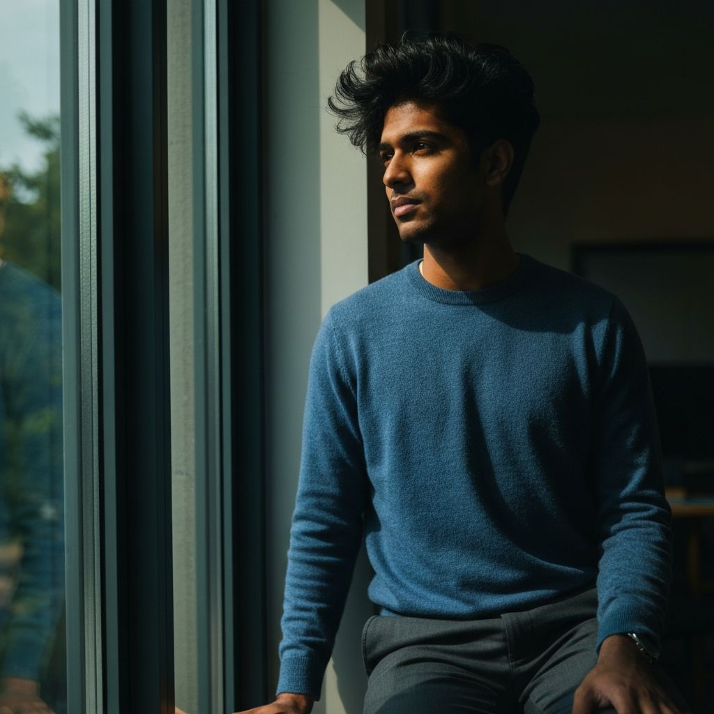 Person engaging in wellness activities with natural lighting